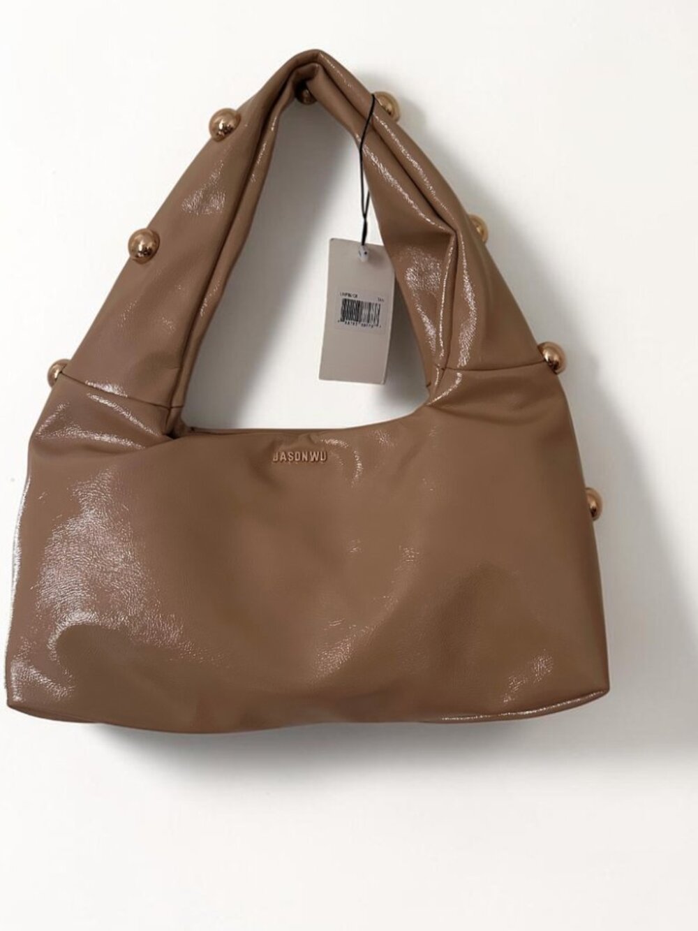 Jason Wu Studded Leather Shoulder Bag Tan Gold Slouchy Hobo
